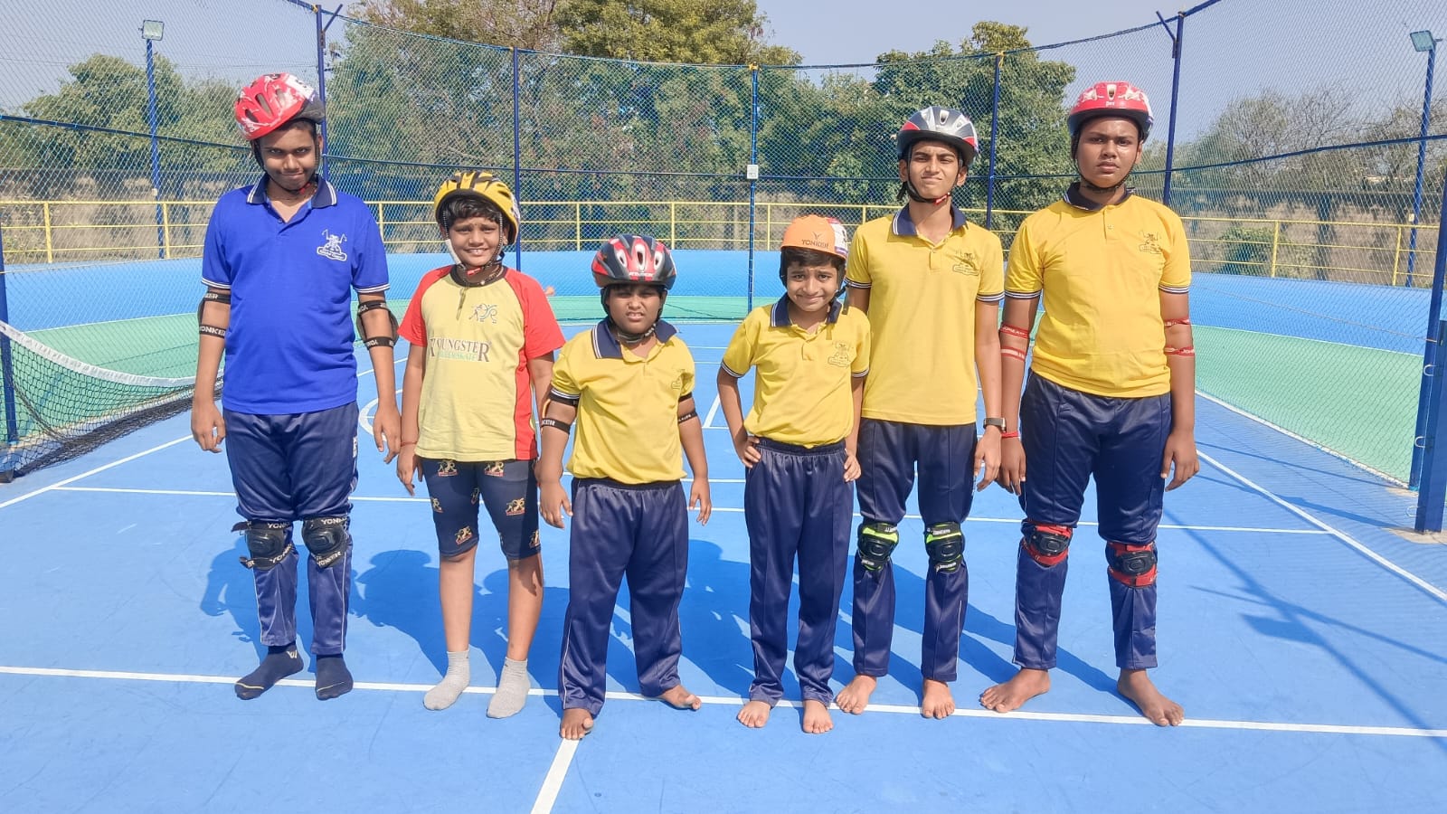 KRM Special School skating team on the rink