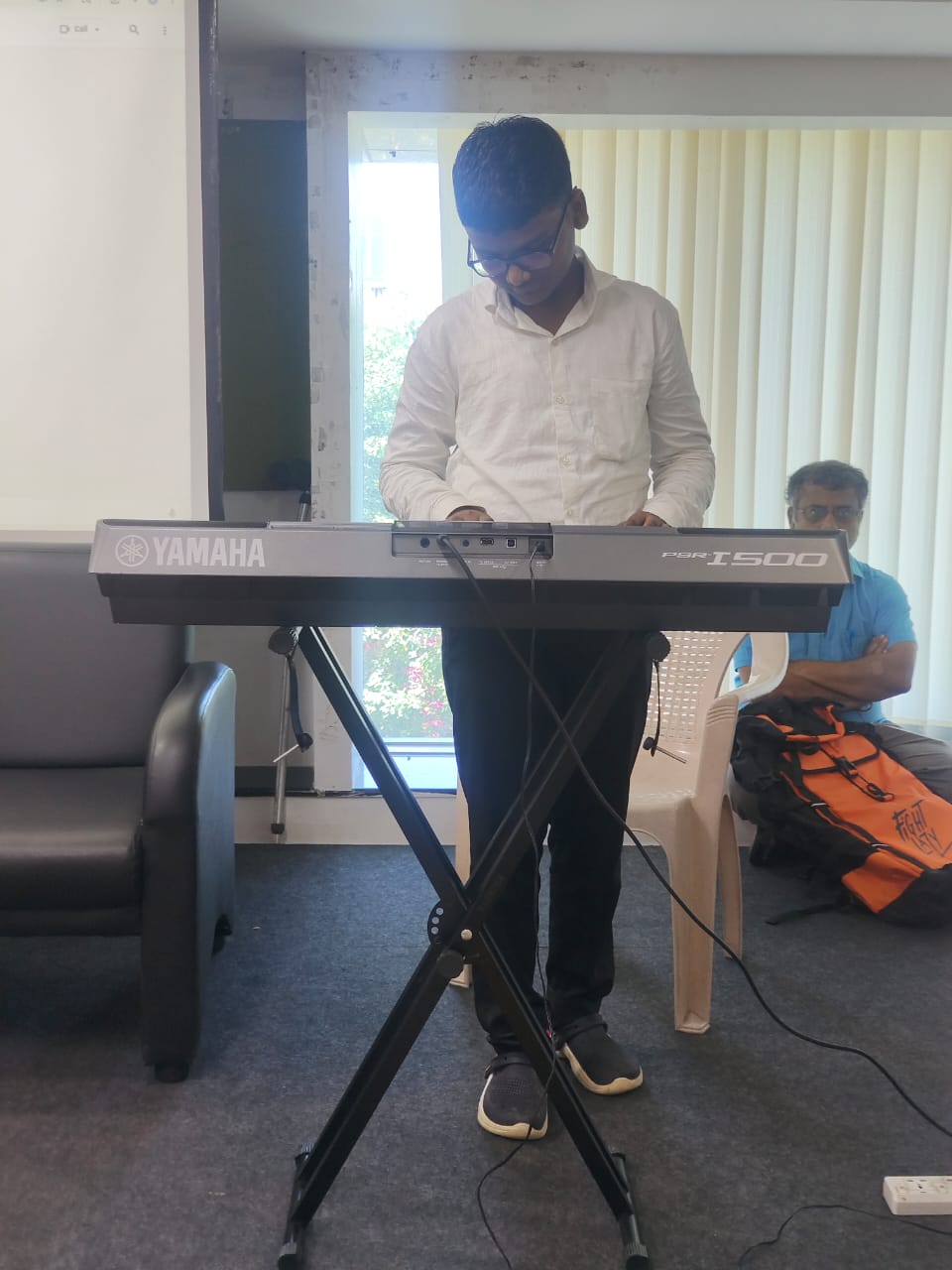 KRM Special School student performing on Yamaha keyboard